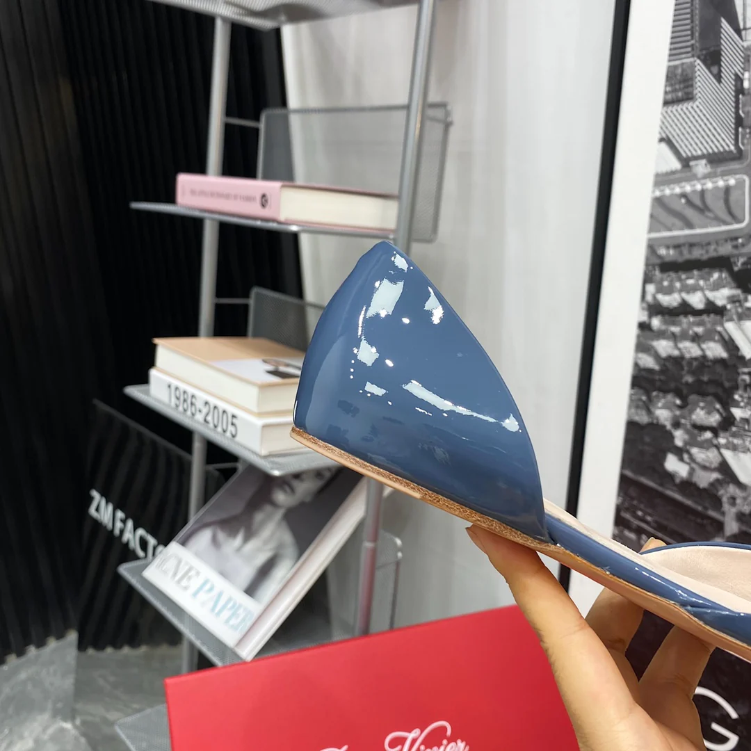 RV-Flat Bottom Hollow Square Toe-Misty Blue