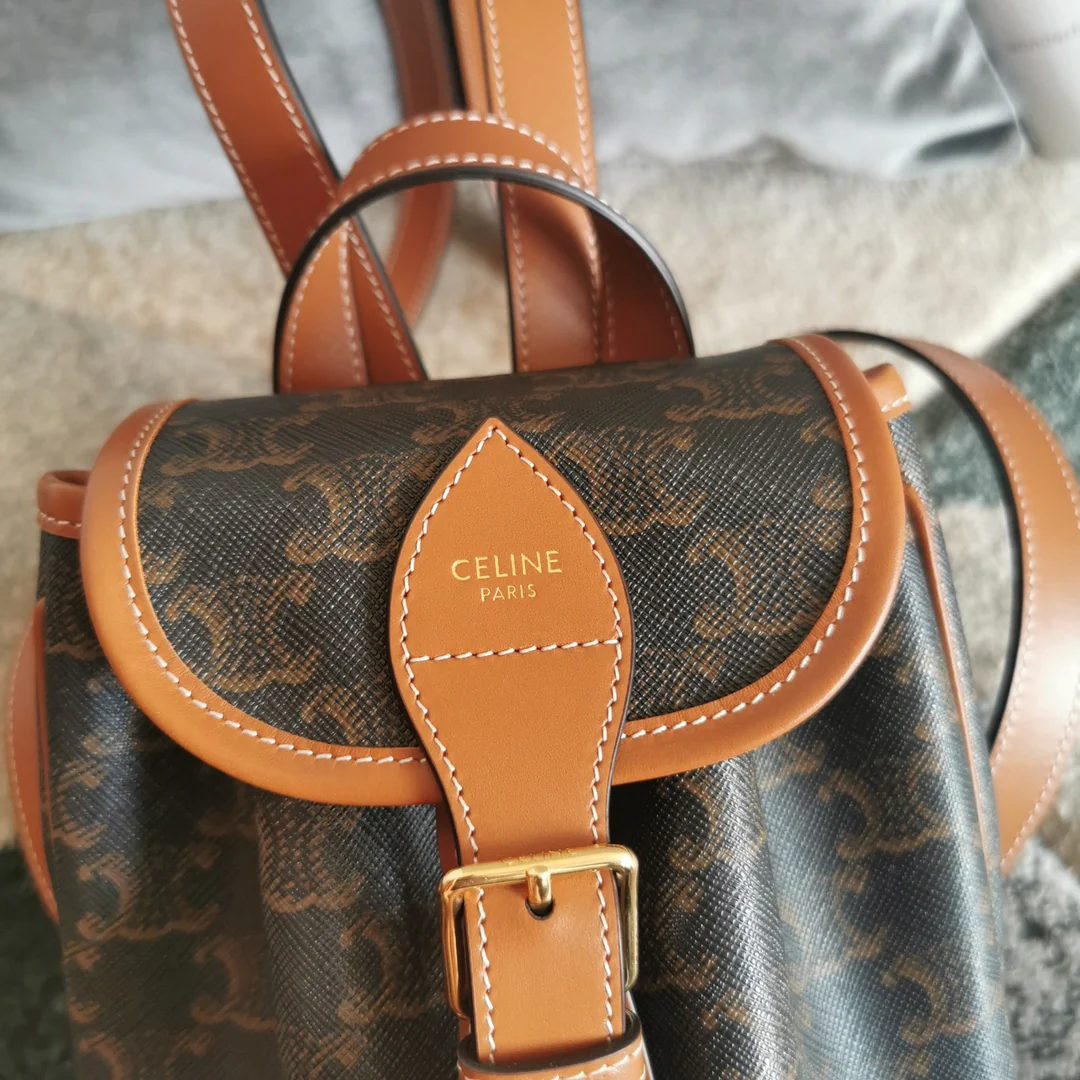 Рюкзак Celine с принтом Триумфальной арки - коричневый