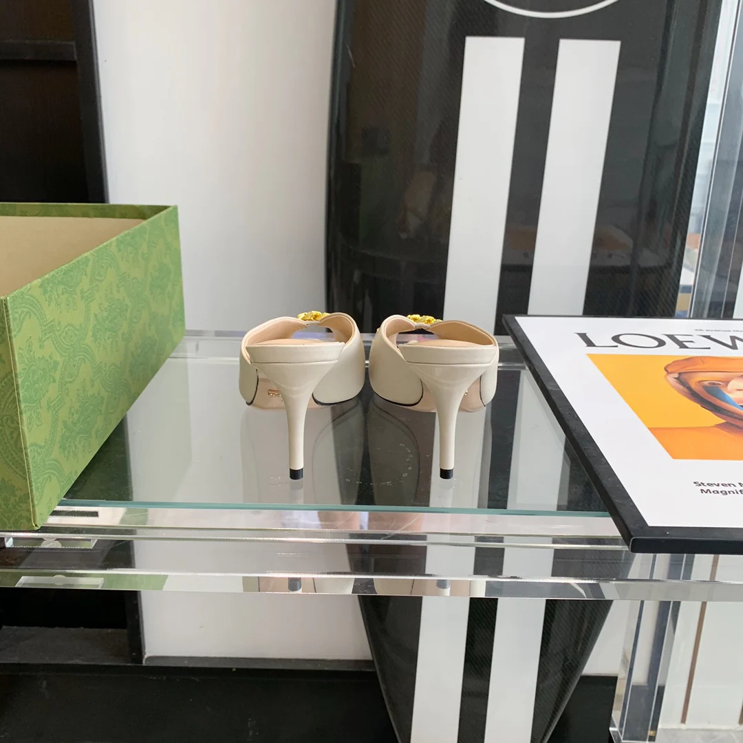 Gucci - Ретро - Босоножки с острым носком - Открытый носок - Босоножки на высоком каблуке