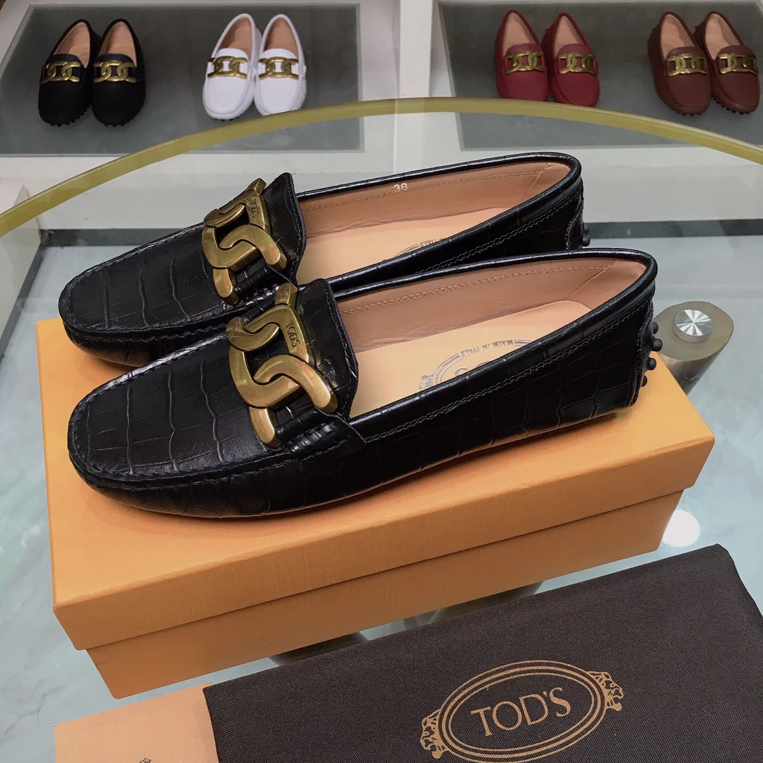 Tods - клетчатые лоферы - туфли без шнурков