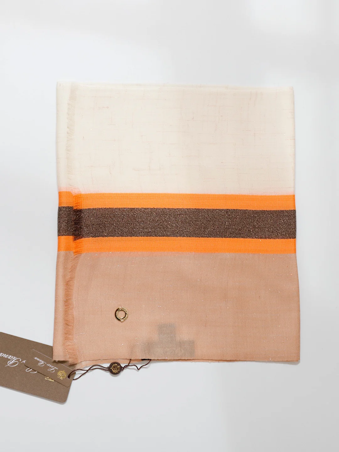 Ультратонкий шерстяной шарф Loro Piana с цветовыми блоками - превосходный блеск - 30 см - 180 см - 4 см