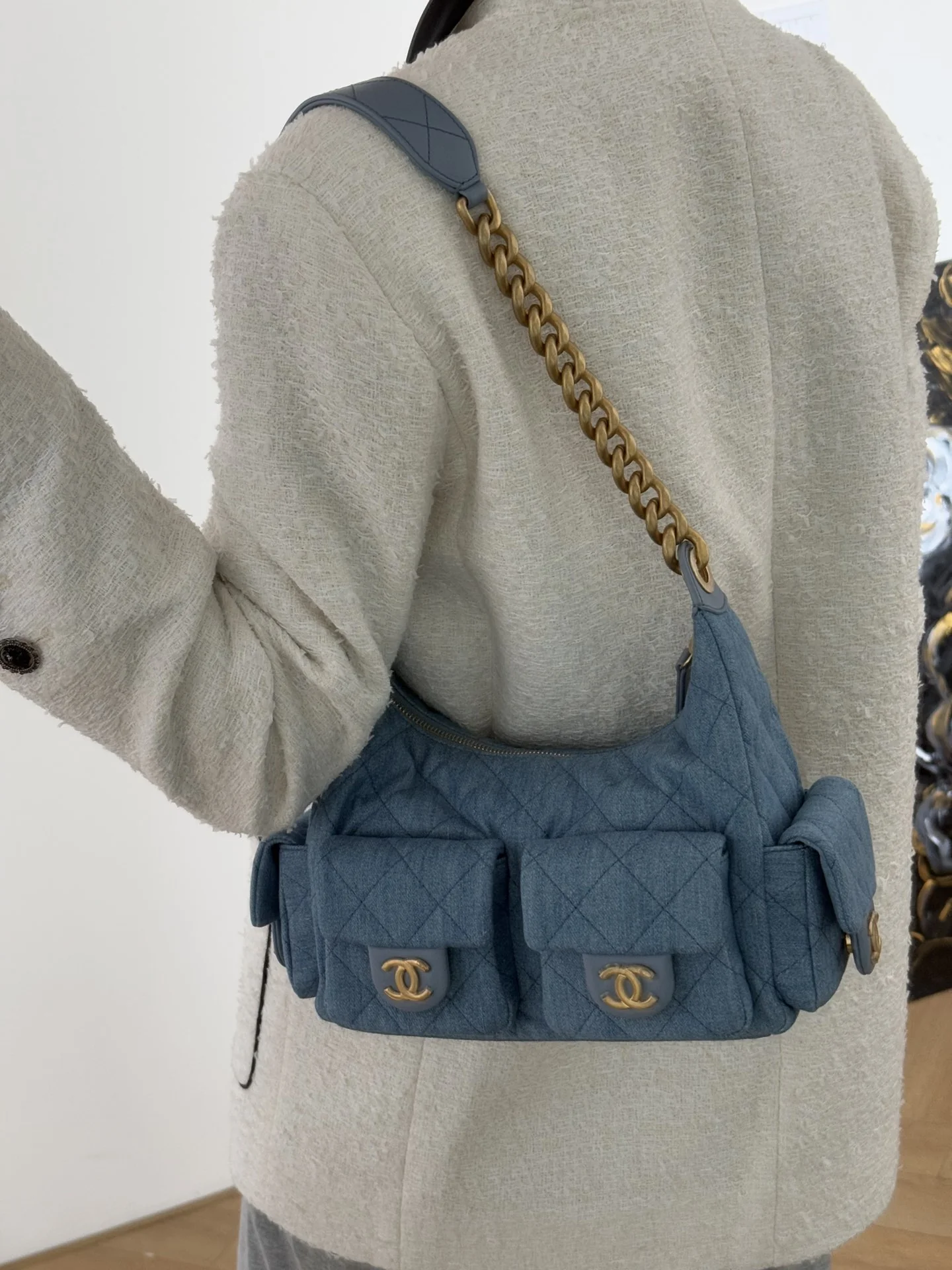 Chanel 25 Chobo Denim Small - Light Blue