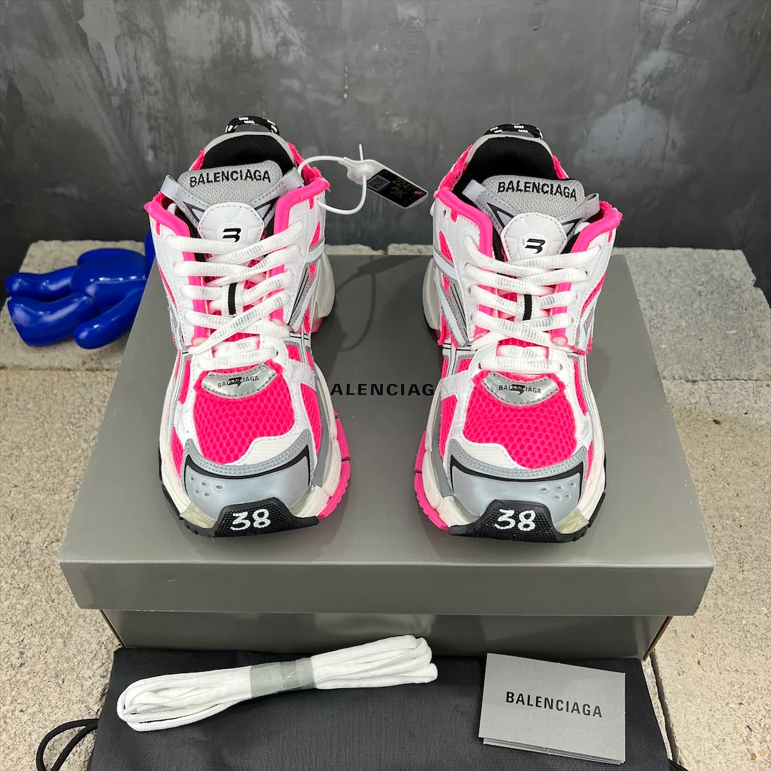 Кроссовки Balenciaga Runner - унисекс - серебристо-розовые