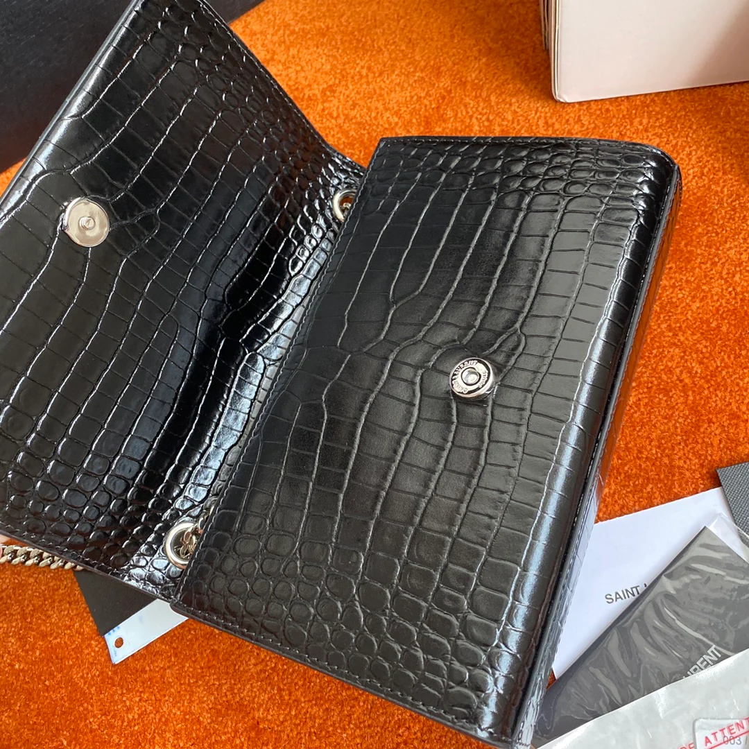 Сумка YSL Kate с цепочкой и крокодиловым принтом - Маленькая - 1 шт.