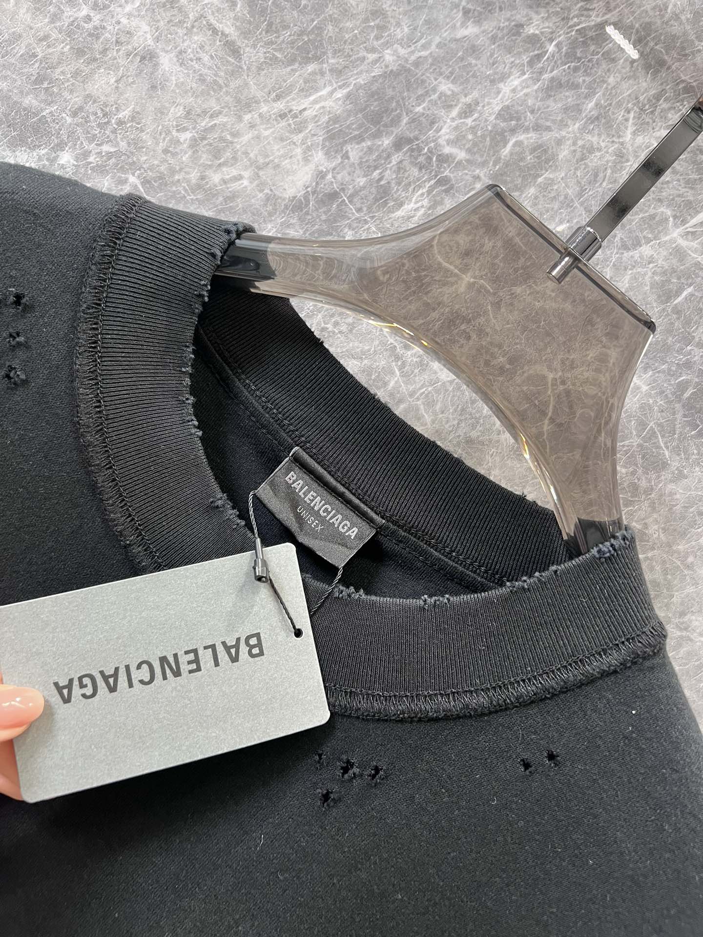 Balenciaga 2404-24ss Весна/Лето Новая футболка с коротким рукавом и круглым вырезом, с принтом AI Synthetic Print Letter - Черная