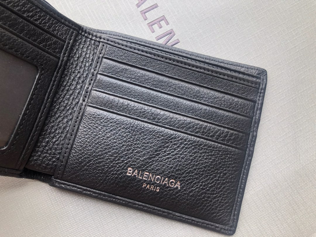 Balenciaga-牛皮两折短夹-可放照片