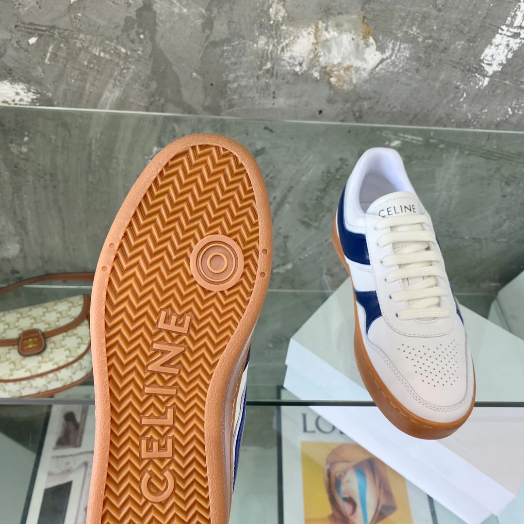 Новинка 2022 года от Celine - Белые кроссовки/Повседневная обувь - Унисекс - Синий