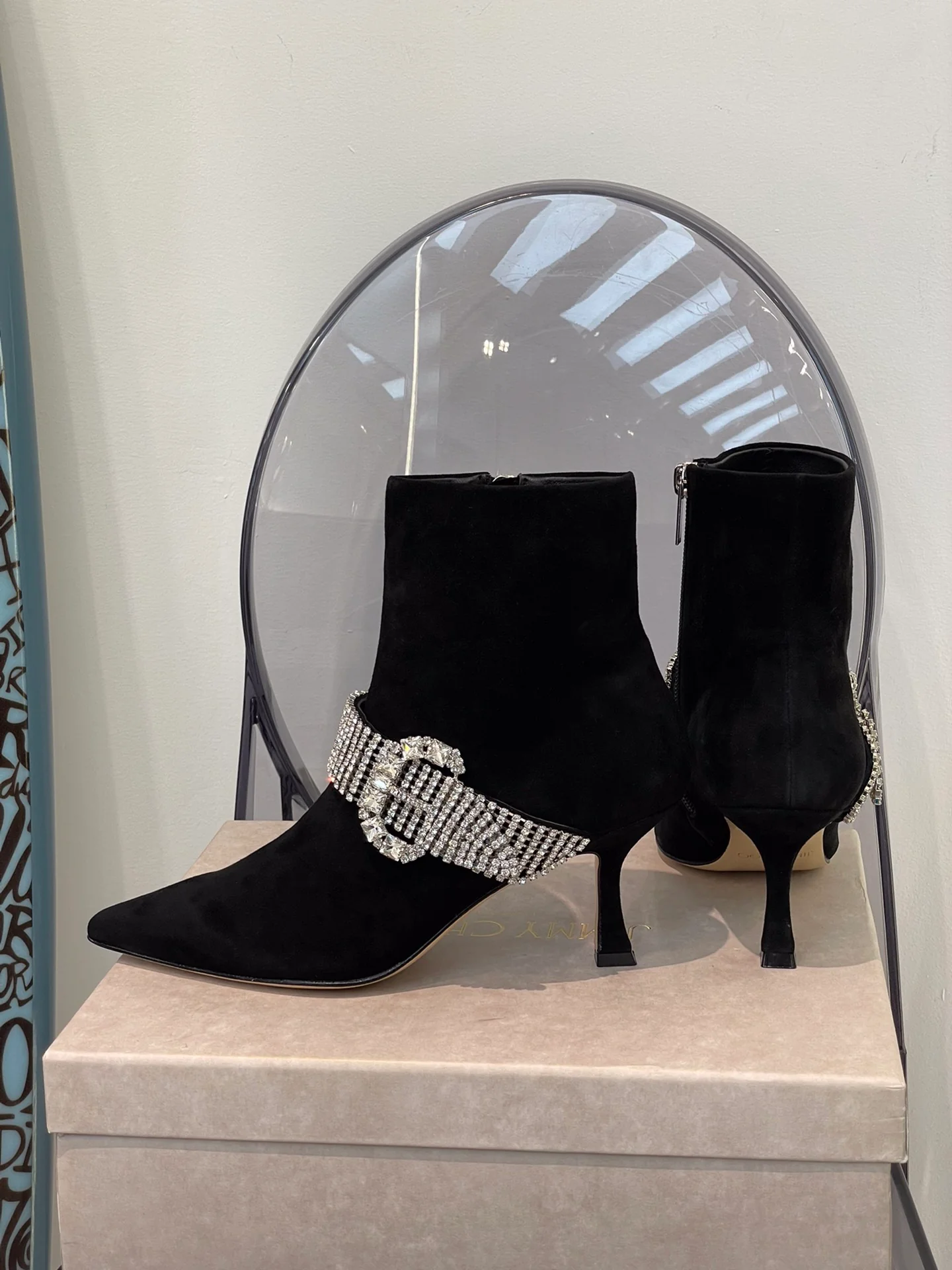 Ботильоны Jimmy на шпильке со стразами - 2 шт.