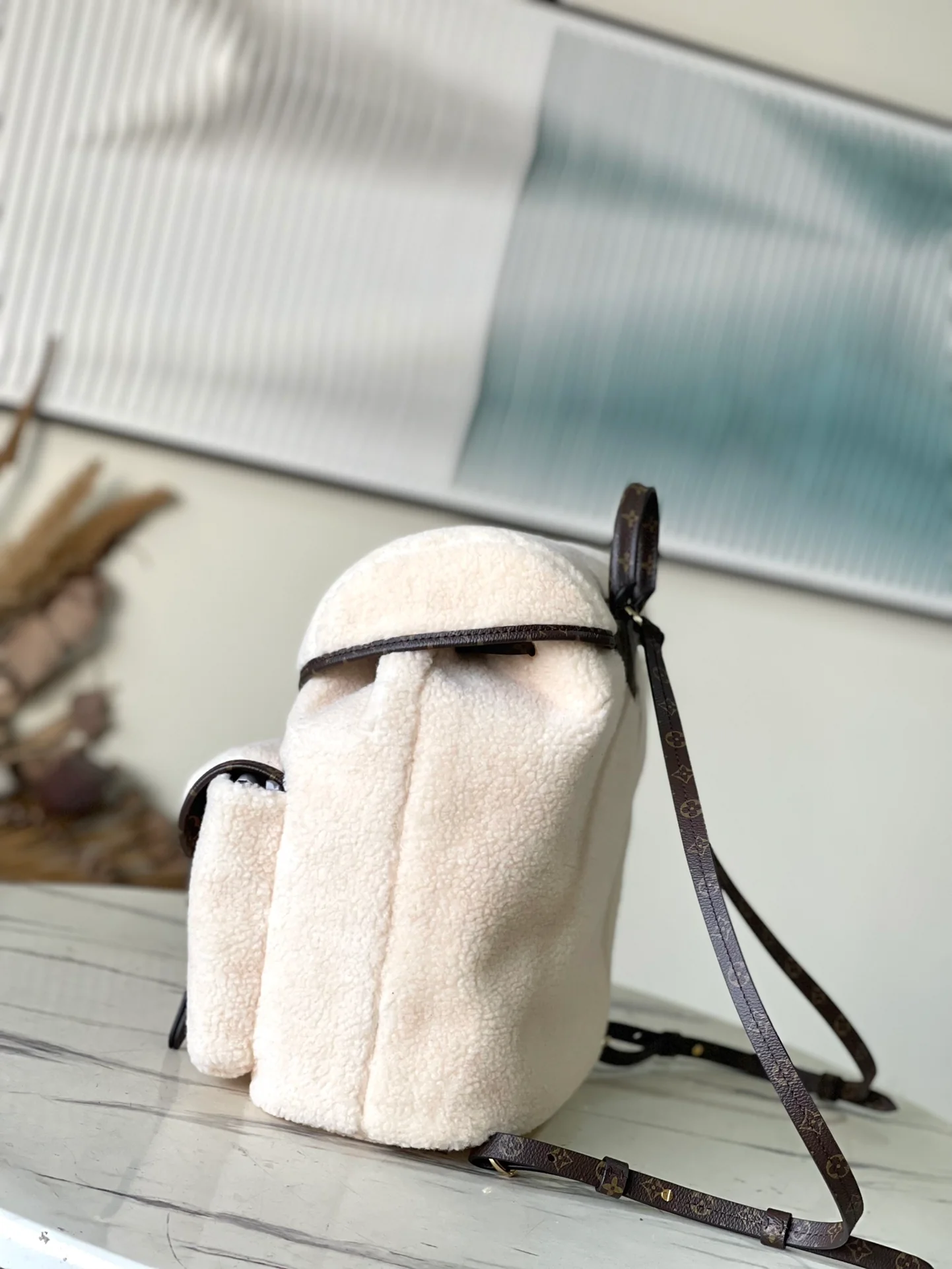 m23384-LV-Рюкзак из шерсти для лыжного сезона, белый