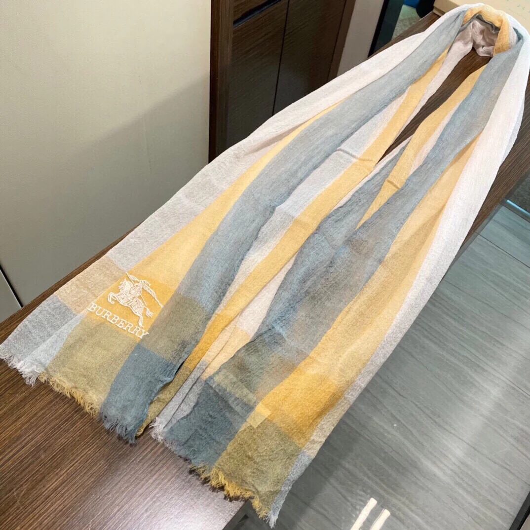 Кашемировый шарф Burberry - 90-200 см - желтый