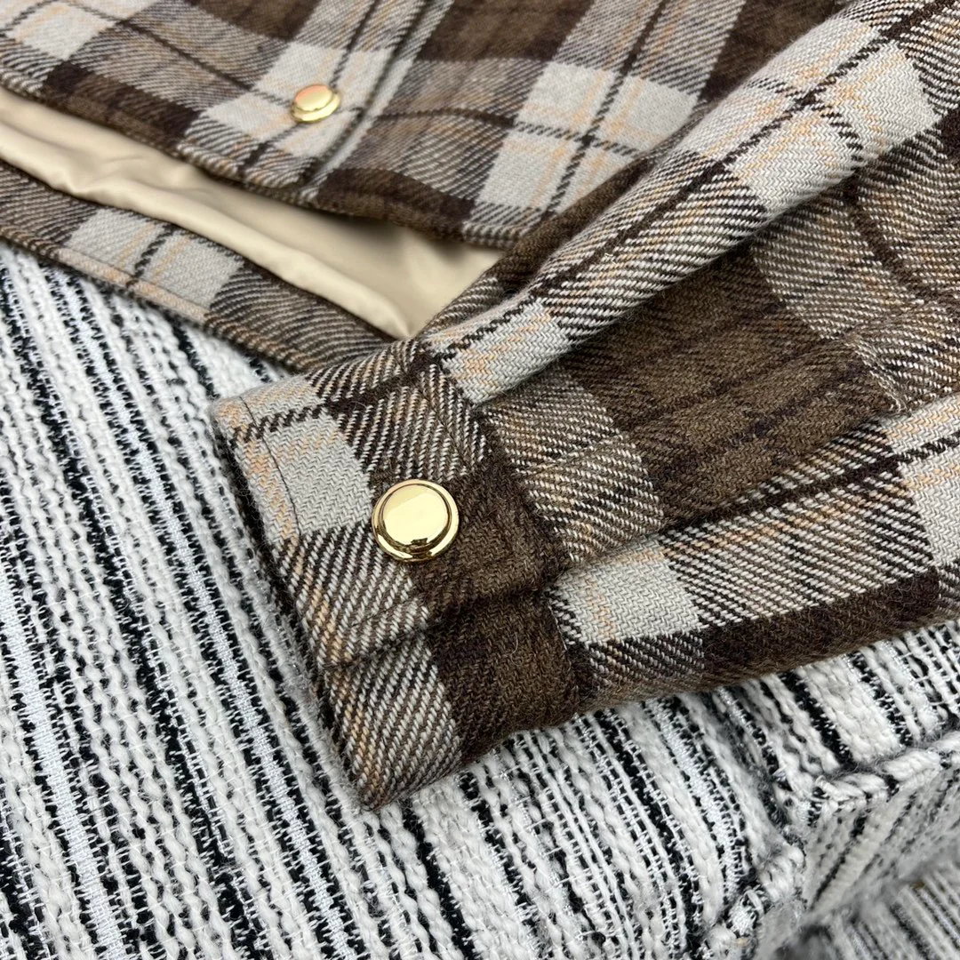 Miu Miu - 2404 - Новая клетчатая рубашка-куртка с воротником