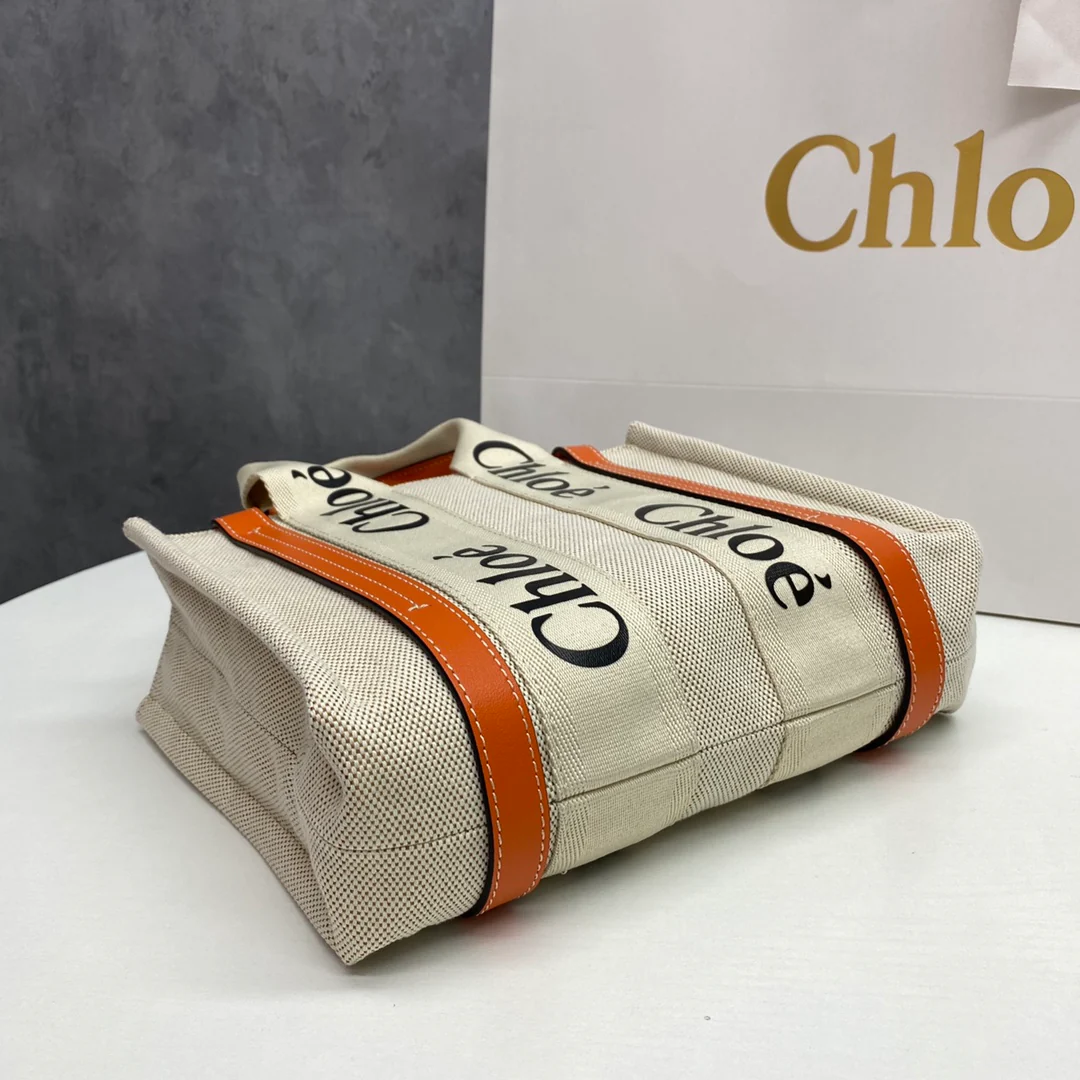 Сумка-тоут Chloe Woody - Маленькая - Оранжевая