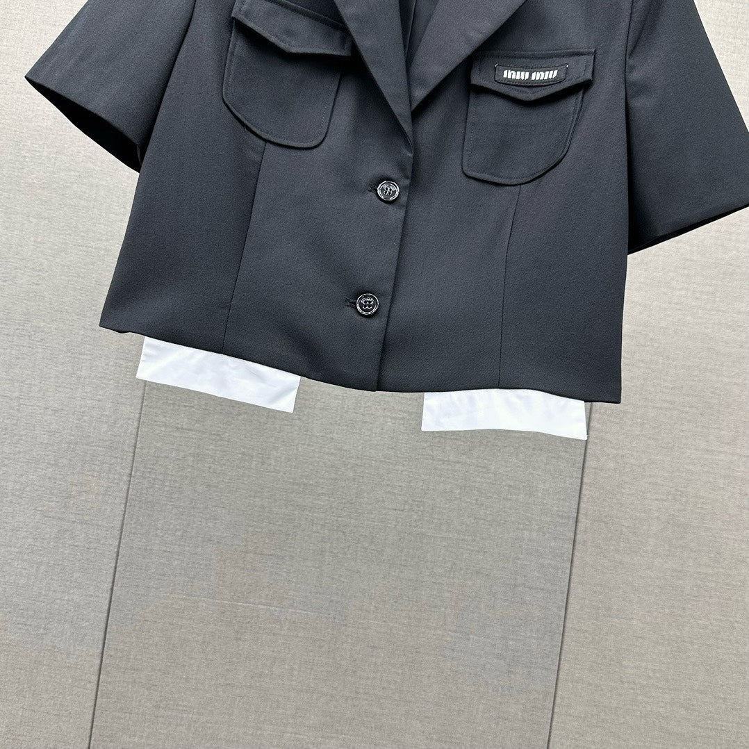 Miu Miu - 2404 - Минималистичный короткий купальник - Черный