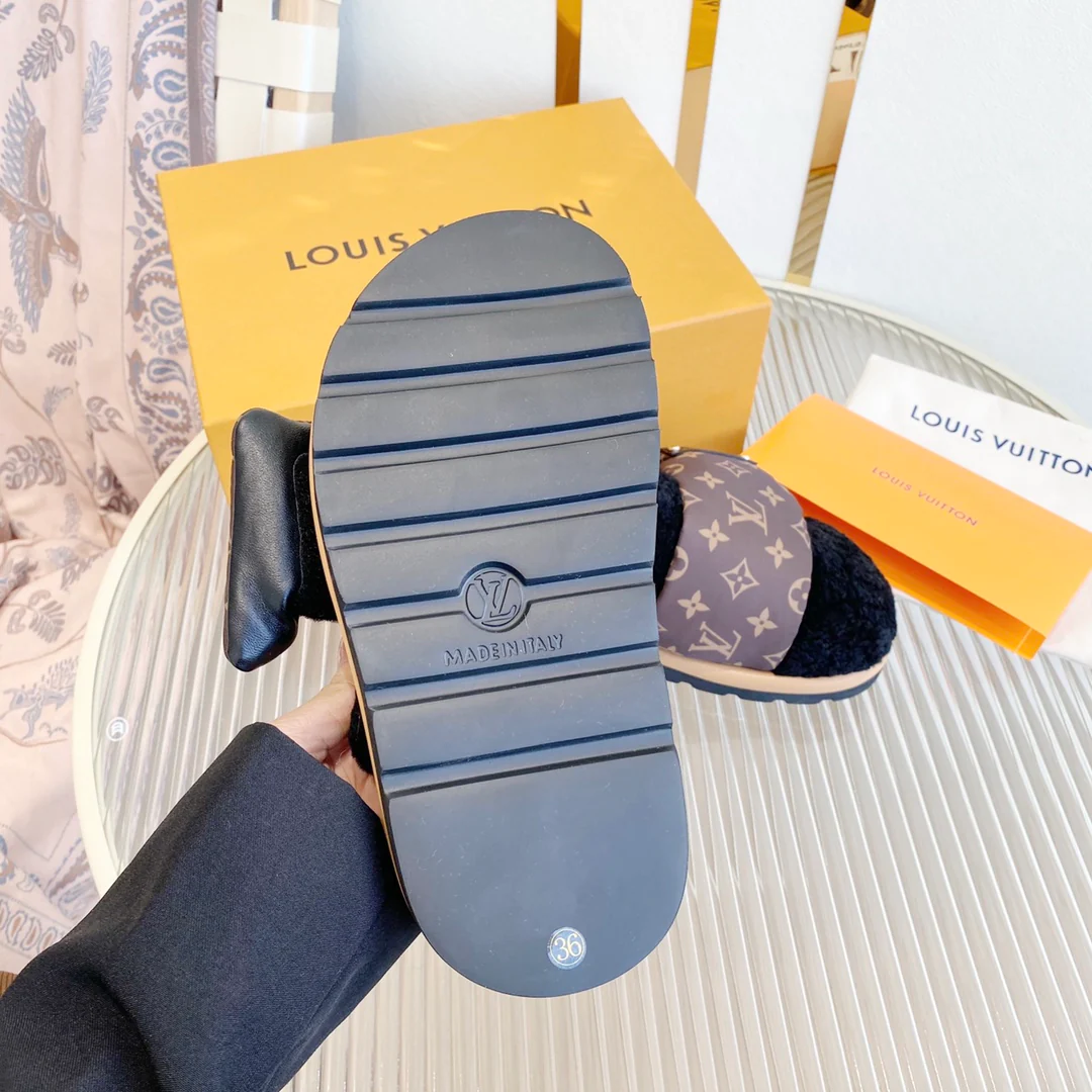 LV - Тапочки на платформе из натуральной овечьей кожи