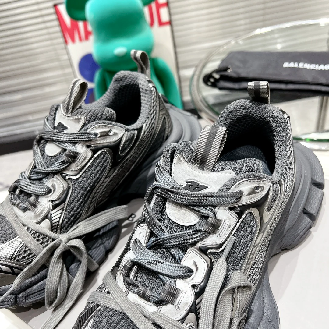 Кроссовки Balenciaga из сетчатого материала - Парные - Серебристые