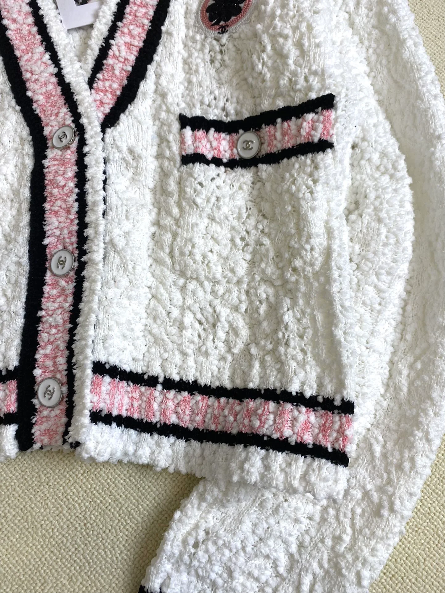 Вязаный кардиган Chanel 2403 ?Ранняя весна?, новинка, белый.