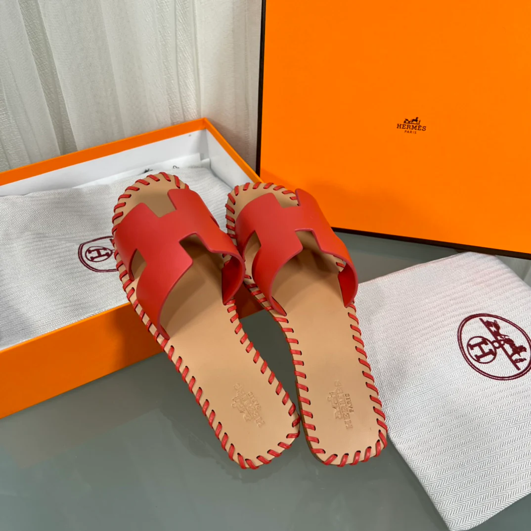 Плоские тапочки ручной работы Hermes