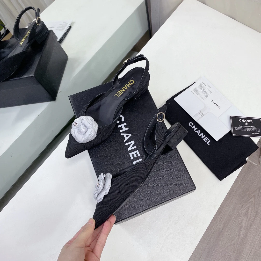 Балетки Chanel Camellia - Черные - 1