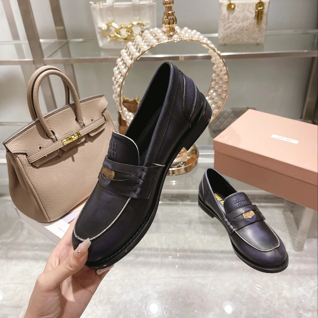 Лоферы Miu Miu Coin - Черные - 1