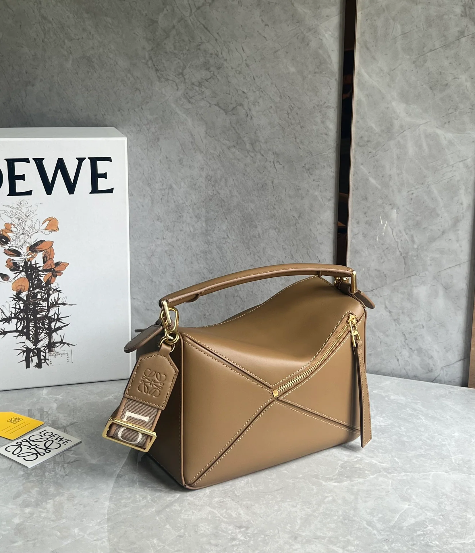 Loewe Puzzle Leather Satin Caramel Small