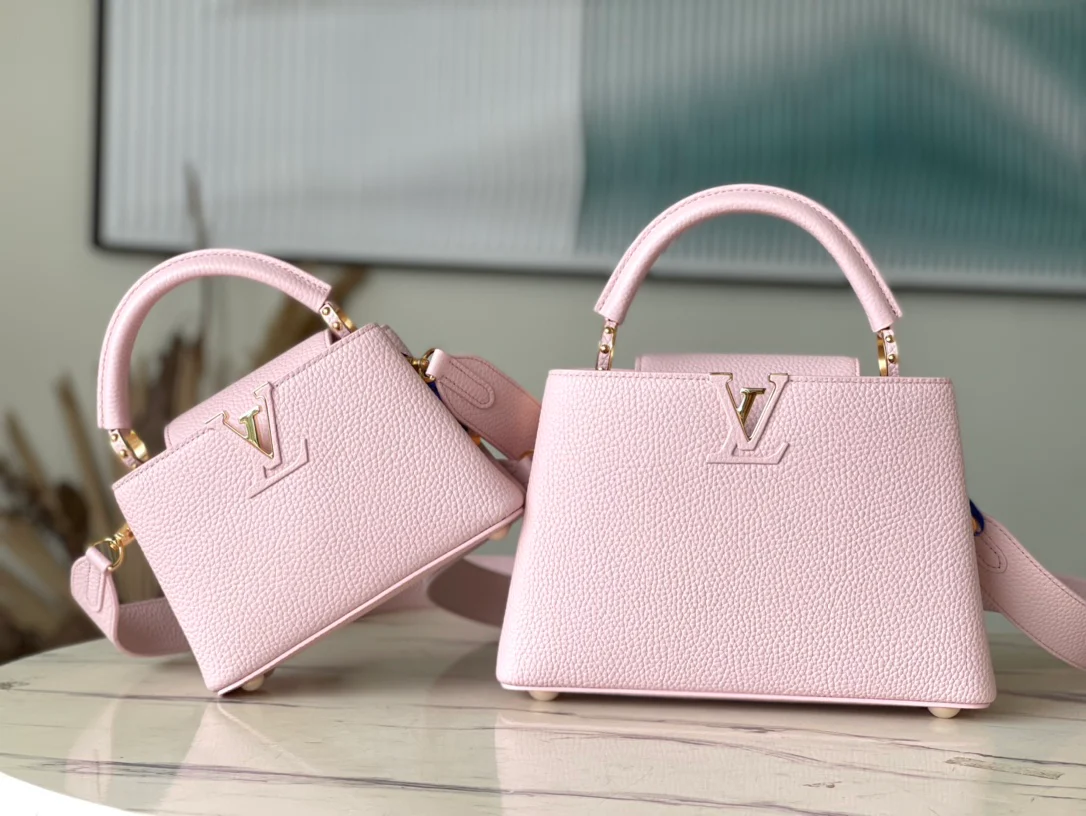 m48865-LV-Taurilon Leather-Capucines Сумочка-Розовый-Мини