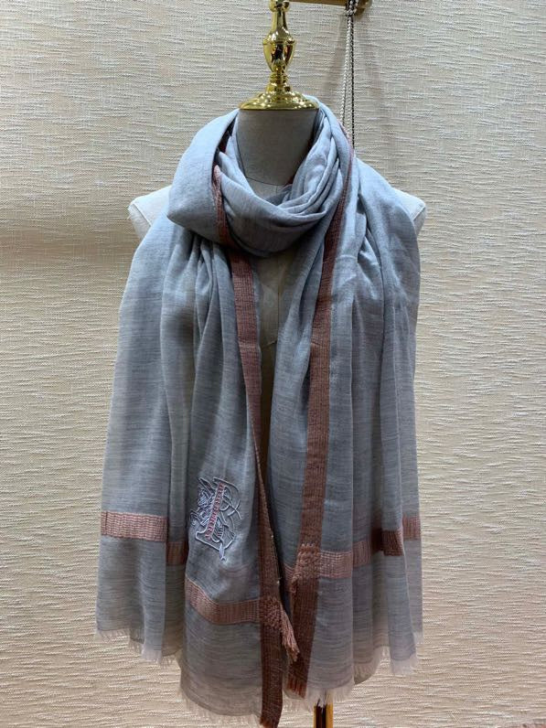 Burberry - Премиальный водорастворимый кашемировый шарф - Серый