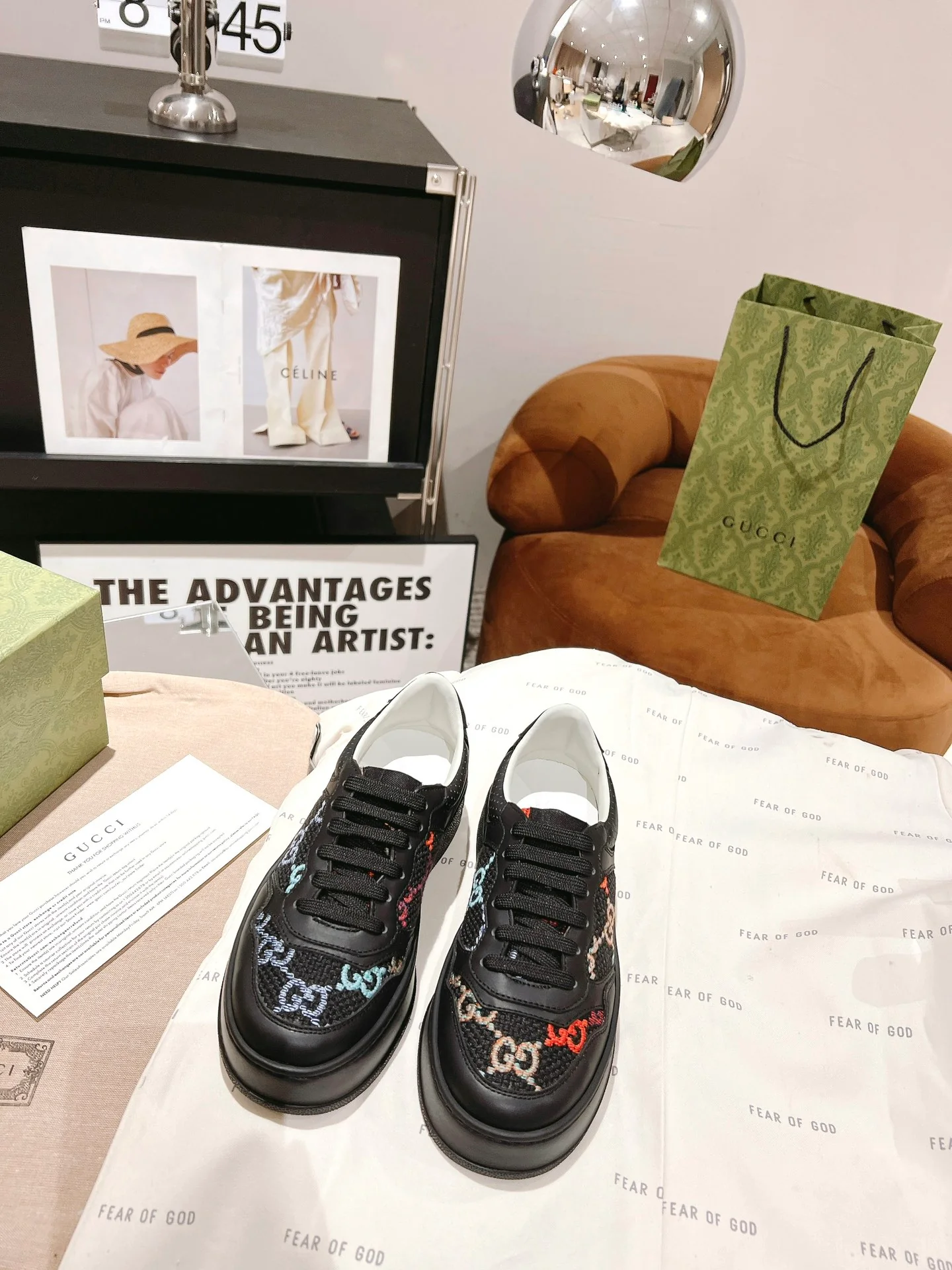 Юбилейные кроссовки на платформе Gucci - унисекс