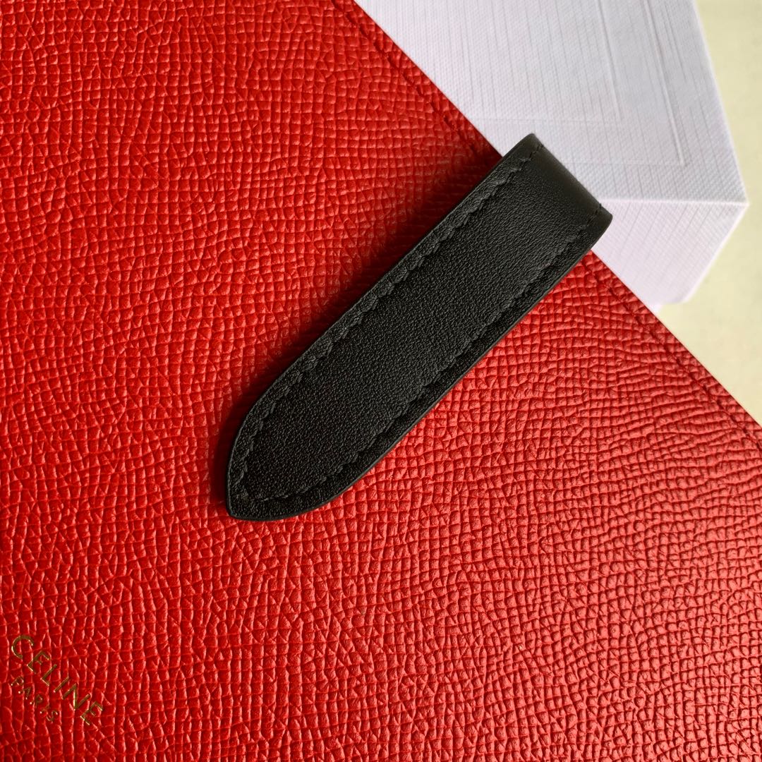 Длинный кошелек Celine - Кошелек с ремешком из крупнозернистой телячьей кожи - 3