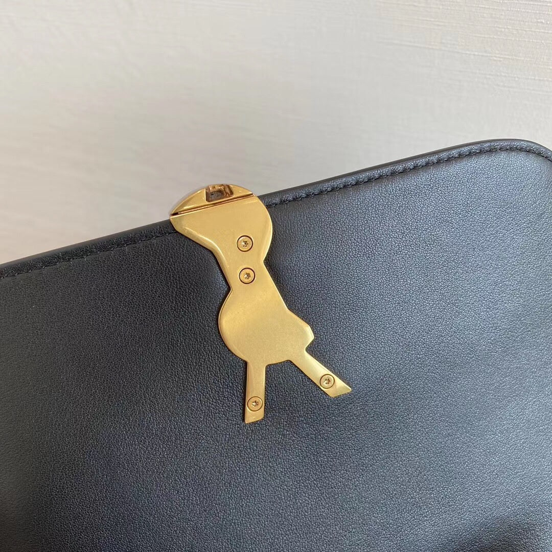 Булочка YSL Solferino Tofu — замша — черная