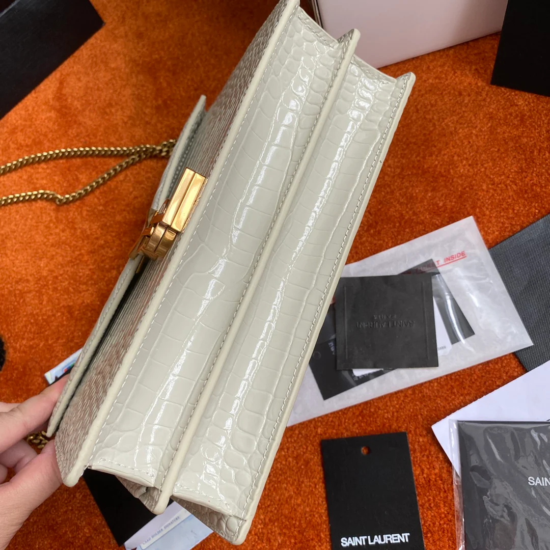 Сумка-конверт YSL Cassandra с крокодиловым принтом - 1 шт.