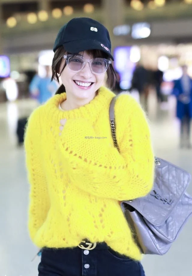 YSL Medium Niki - Светло-серая кожа с масляным покрытием - С замшей D-Buck