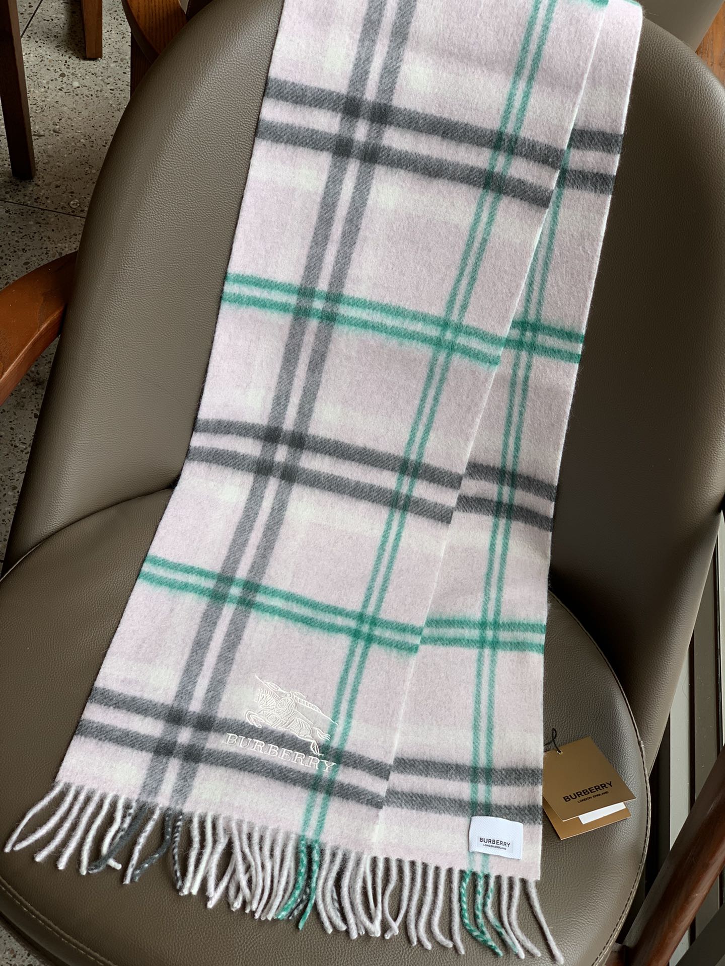 Классический кашемировый клетчатый шарф Burberry - 25 см - 190 см