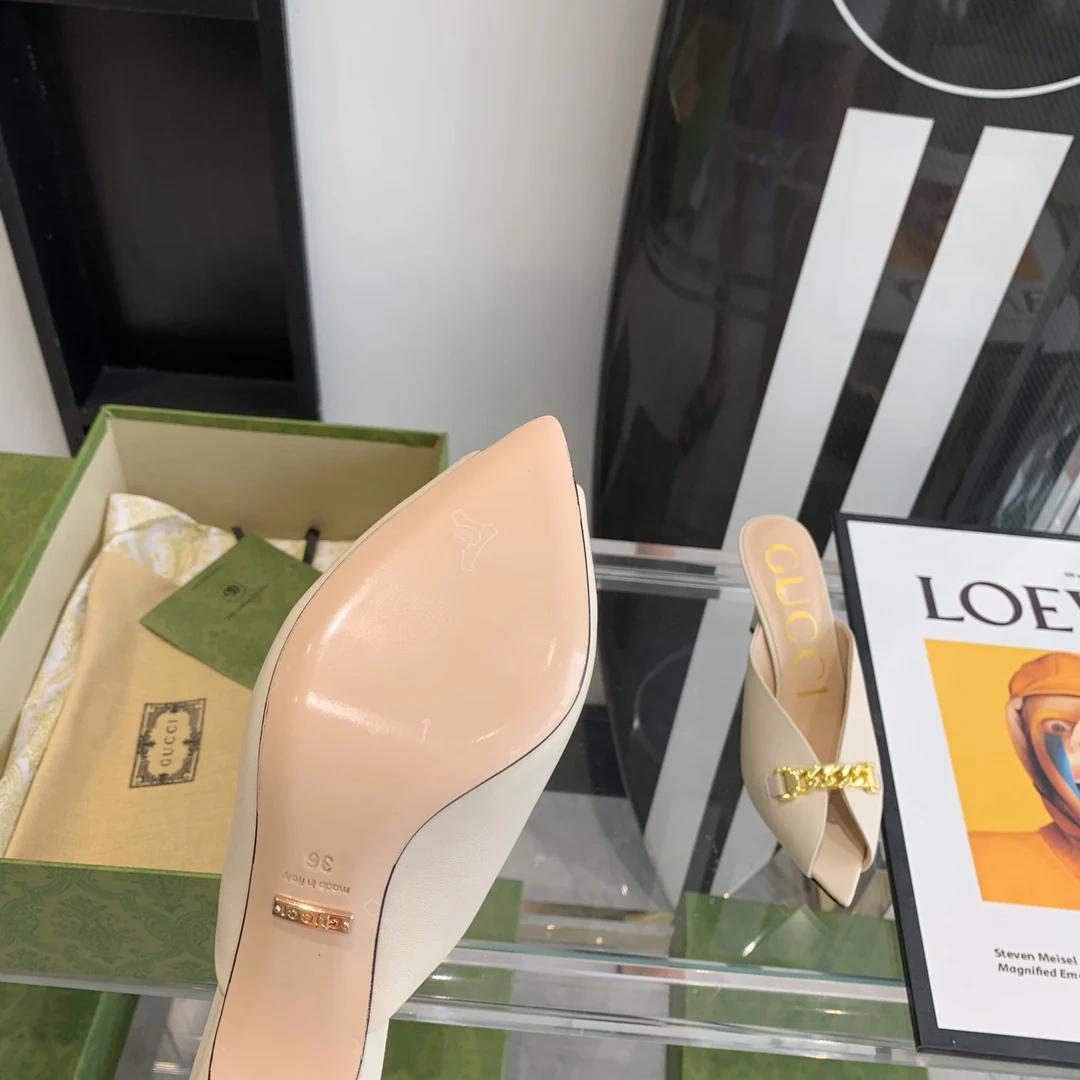 Gucci - Ретро - Босоножки с острым носком - Открытый носок - Босоножки на высоком каблуке