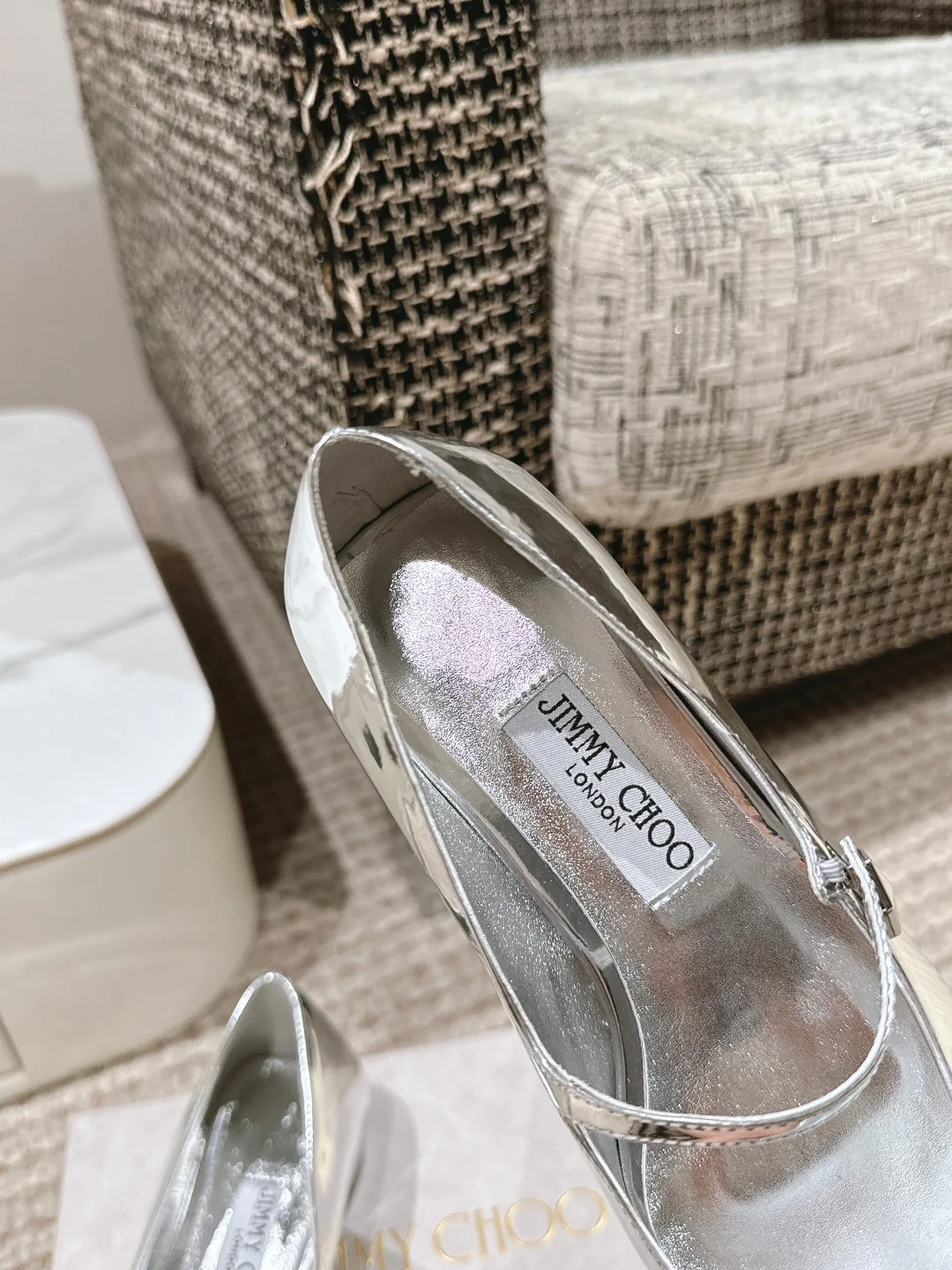 Jimmy - Туфли на толстом каблуке с острым носком - Серебристые