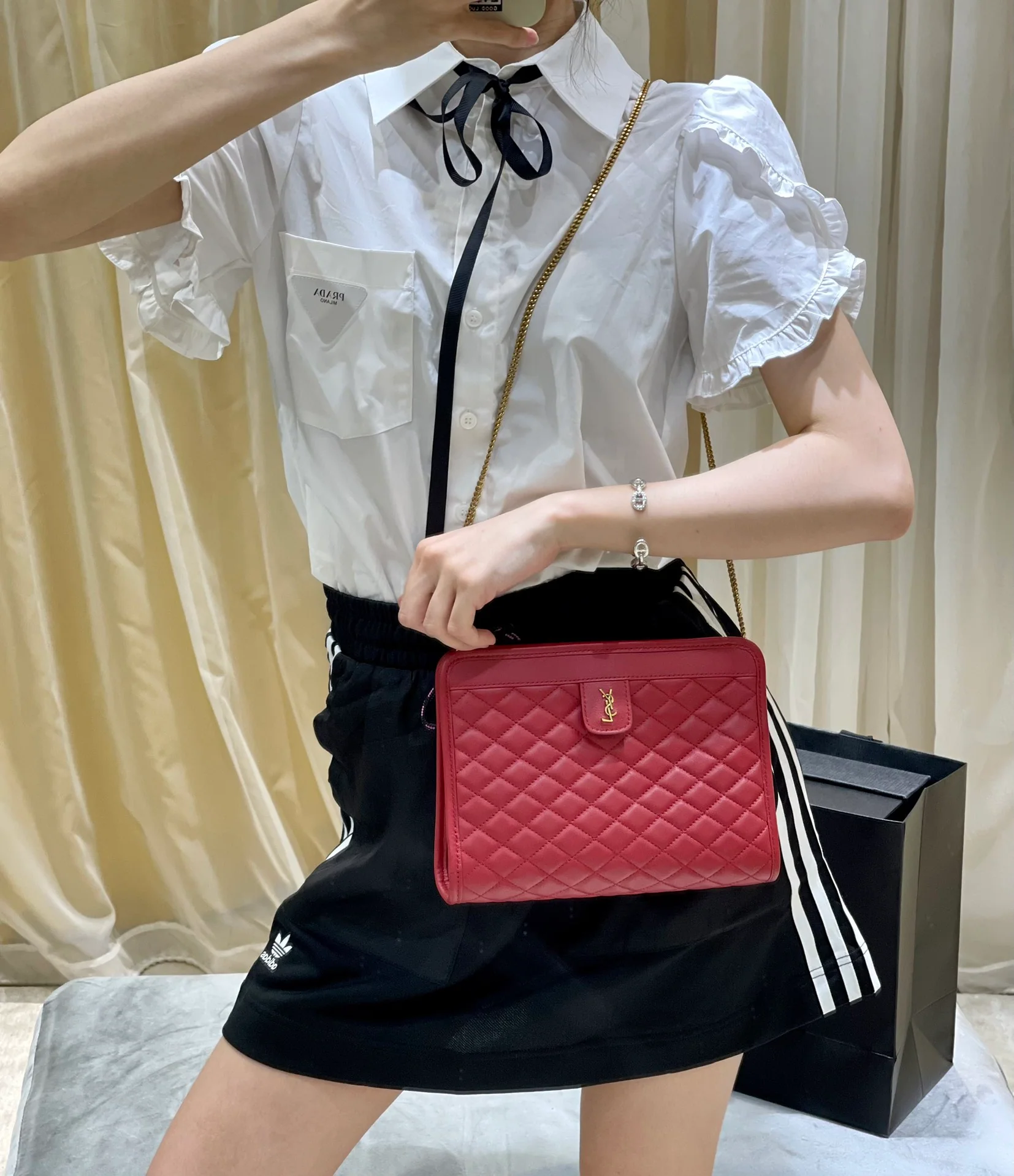 Сумка YSL Montaigne Chain Bag - сумка через плечо - красная