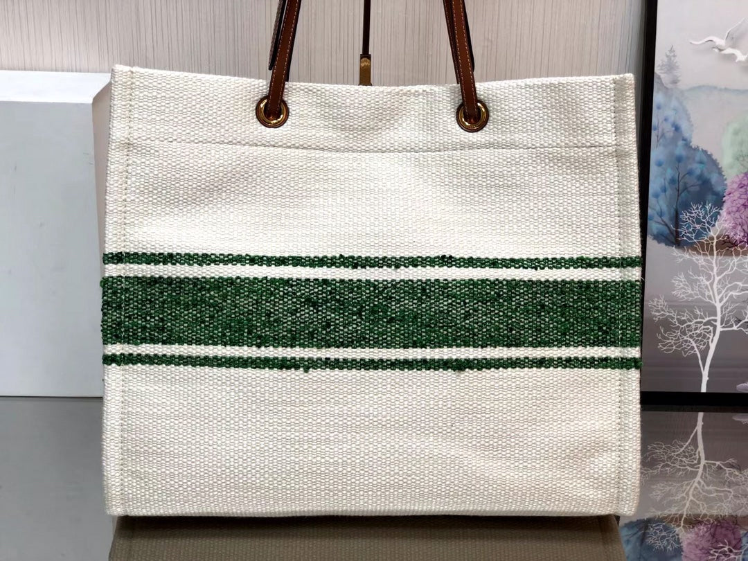 квадратная сумка из плетеной и коровьей кожи Cabas Celine Plein Soleil