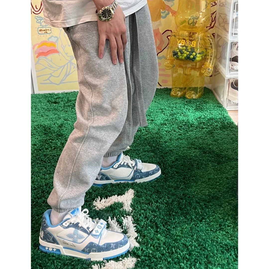 Кроссовки LV Trainer Series - Джинсовые на липучках - Спортивная обувь - Унисекс - Синие