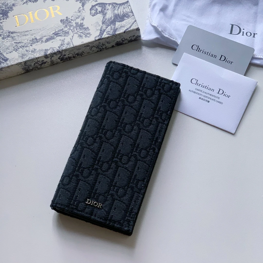 Dior 黑色提花帆布 男款长夹