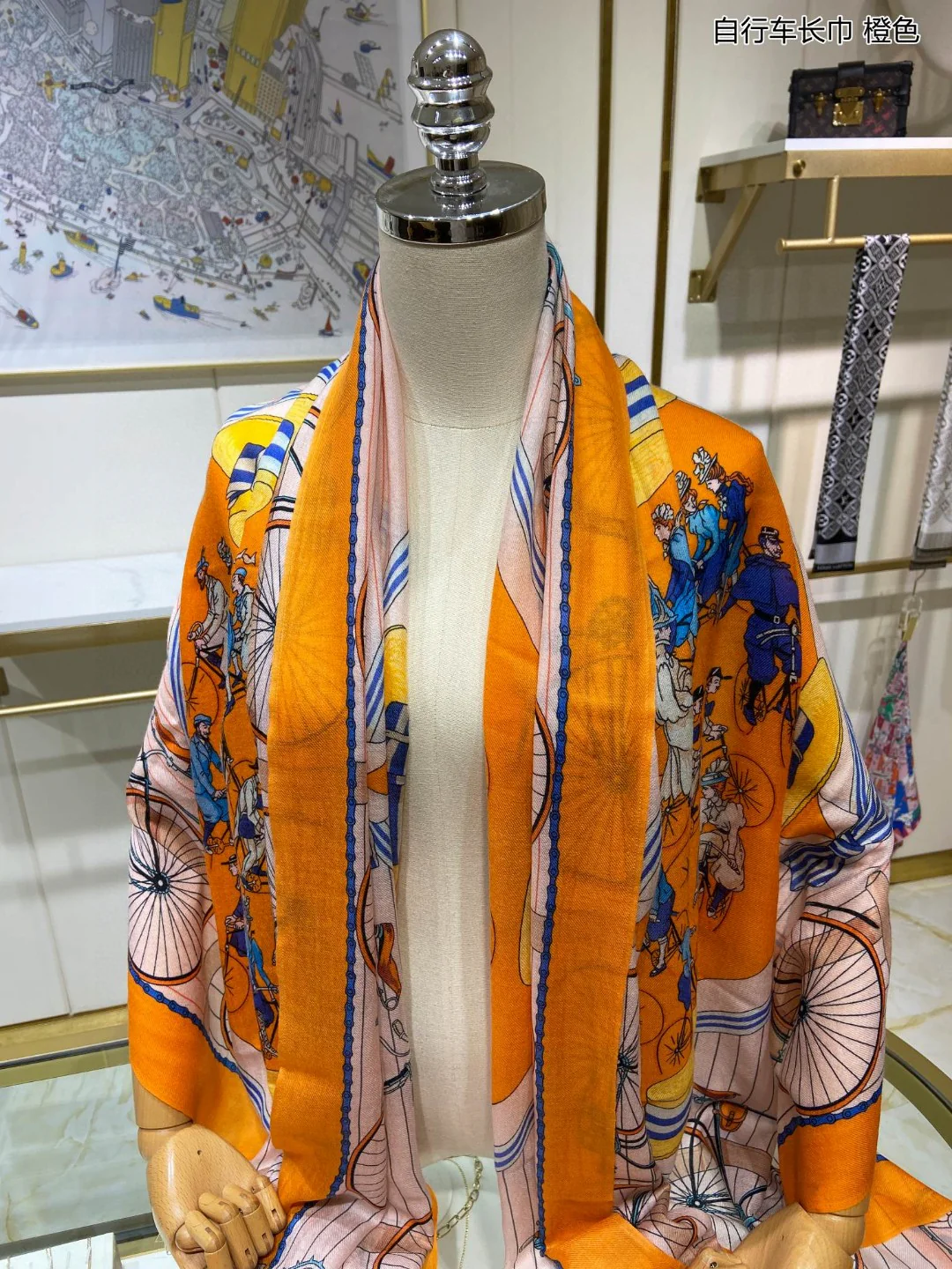 Hermes - Велосипедный шарф - 110-200 см - 100% - Кашемир премиум-класса