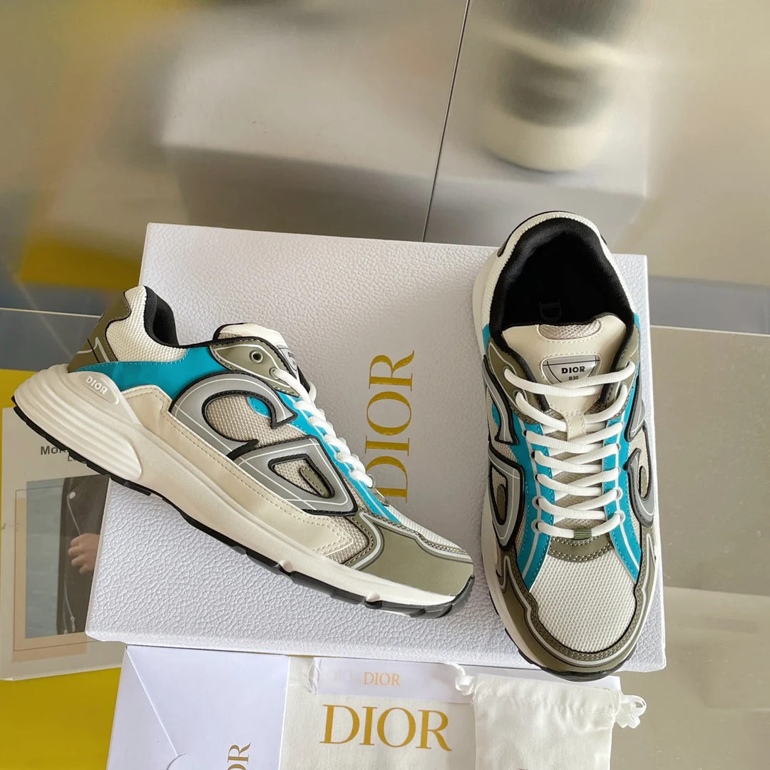 Кроссовки Dior серии B30 - Массивные кроссовки - Серо-голубые