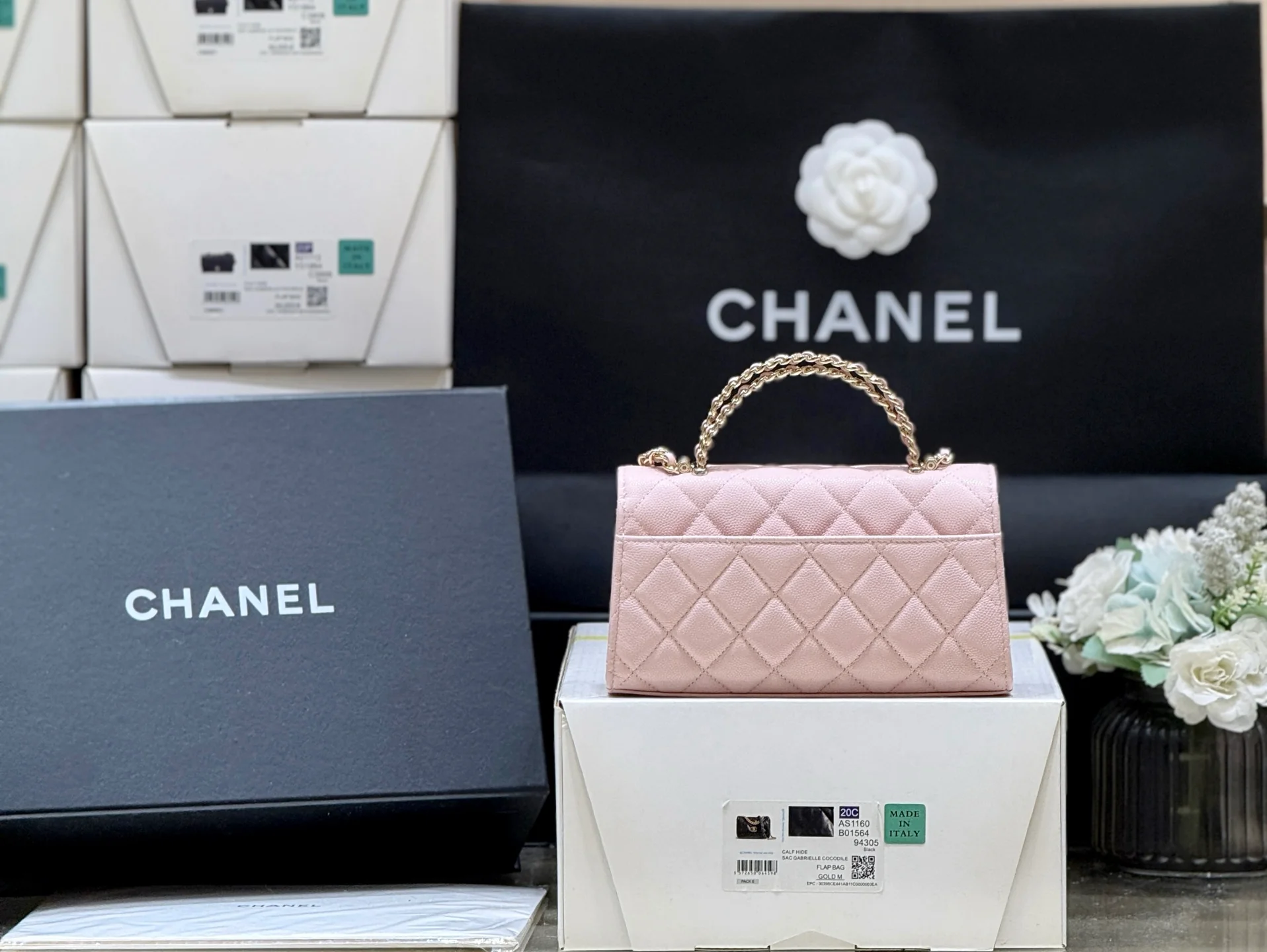 Сумка Chanel 25s Kelly Handle Bag - светло-розовая