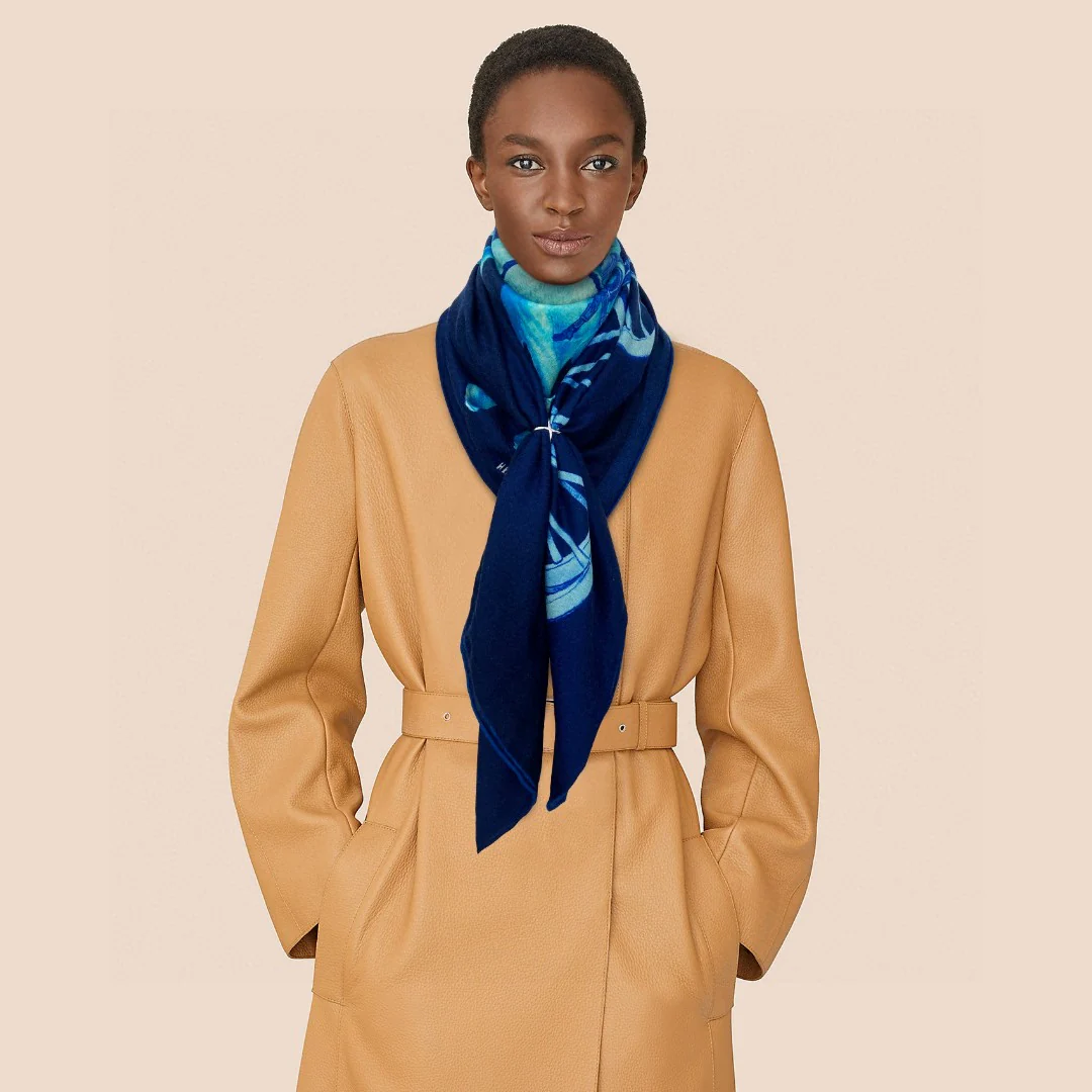 Шарф Hermes Royal Carriage - 140 см - 70% кашемир - 30% шелк