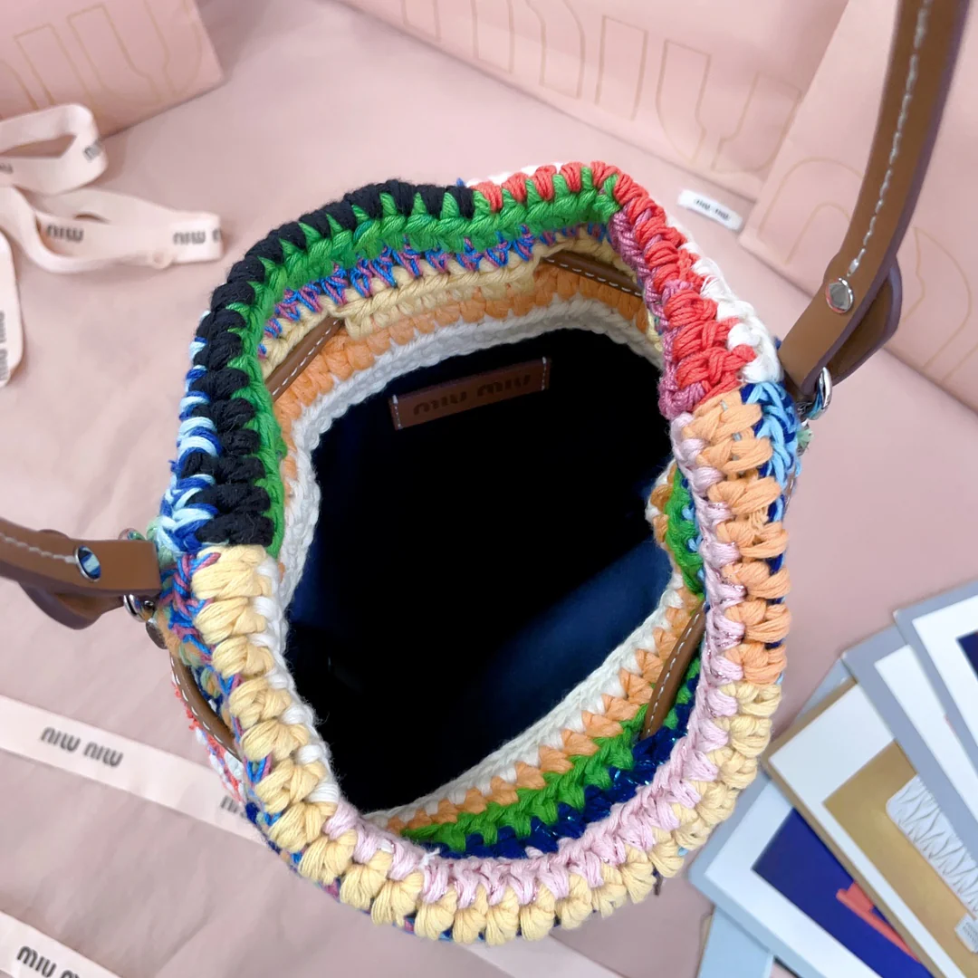 Miu Miu-5dn016-Luck Bag Woven Pouch