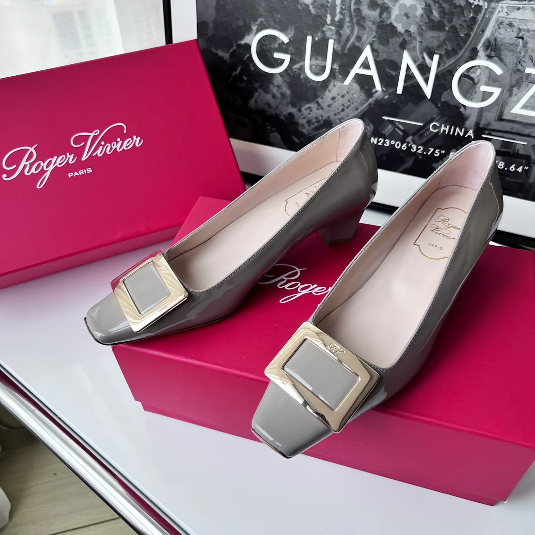 Туфли RV - классические туфли на высоком каблуке - 4-5 см - серовато-фиолетовые