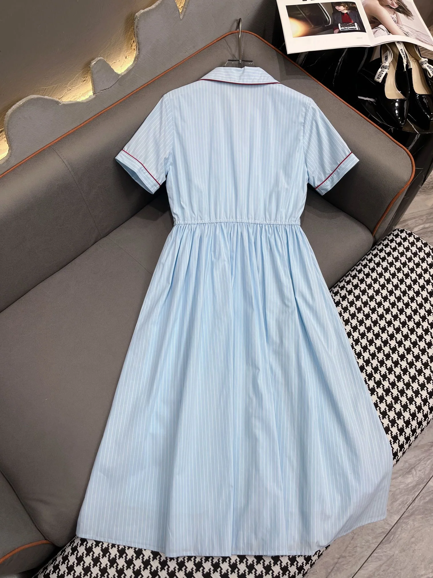 Miu Miu - 2404 - 24ss Весна/Лето Новое полосатое платье