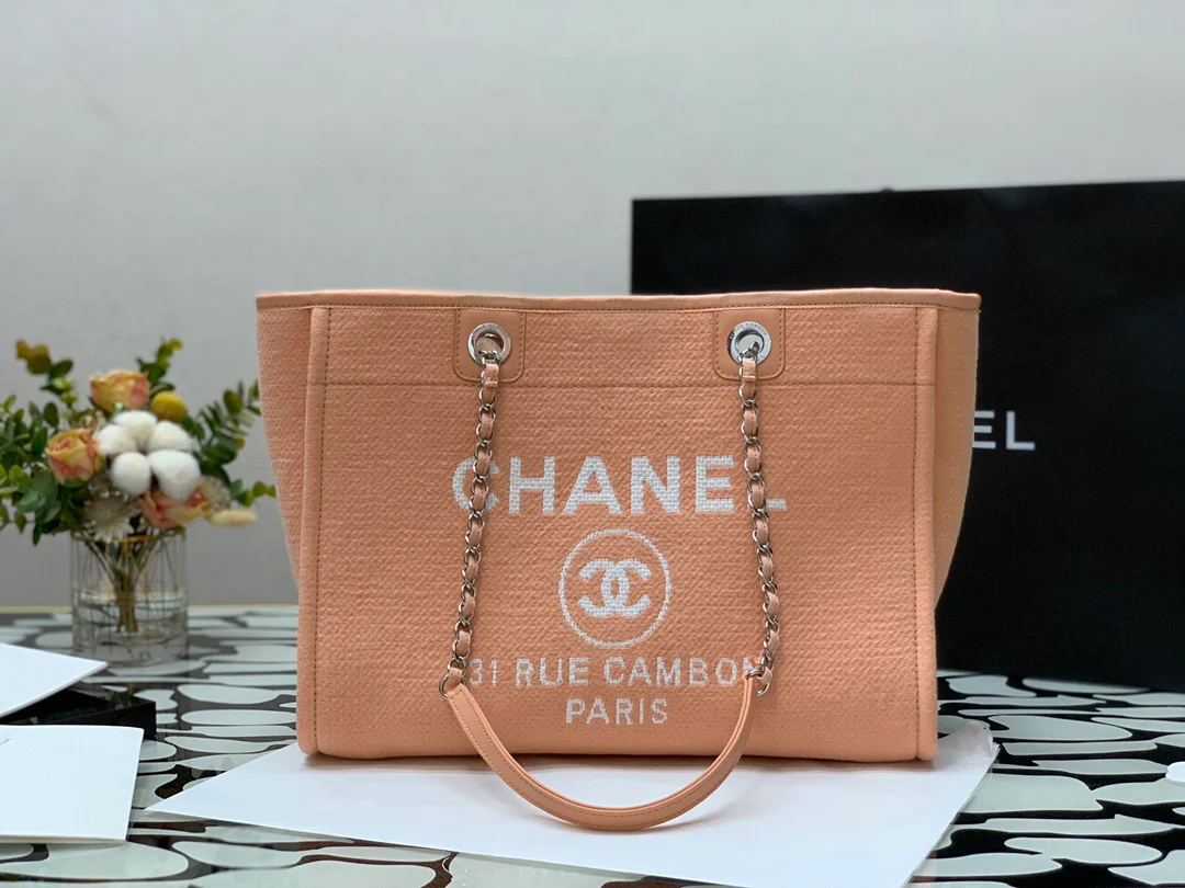 Коллекция Chanel осень/зима 2022 - Пляжная сумка - Розовая - Средний размер