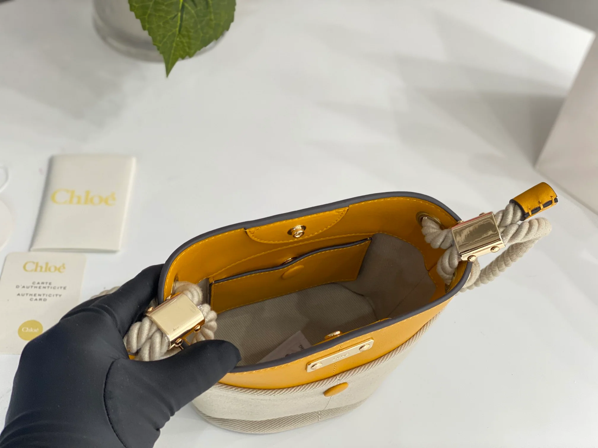 Сумка-ведро Chloe-key - желтая