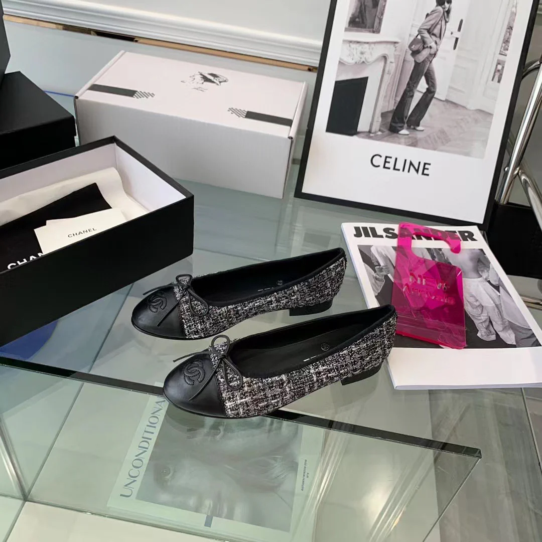 Классические балетки Chanel - черные