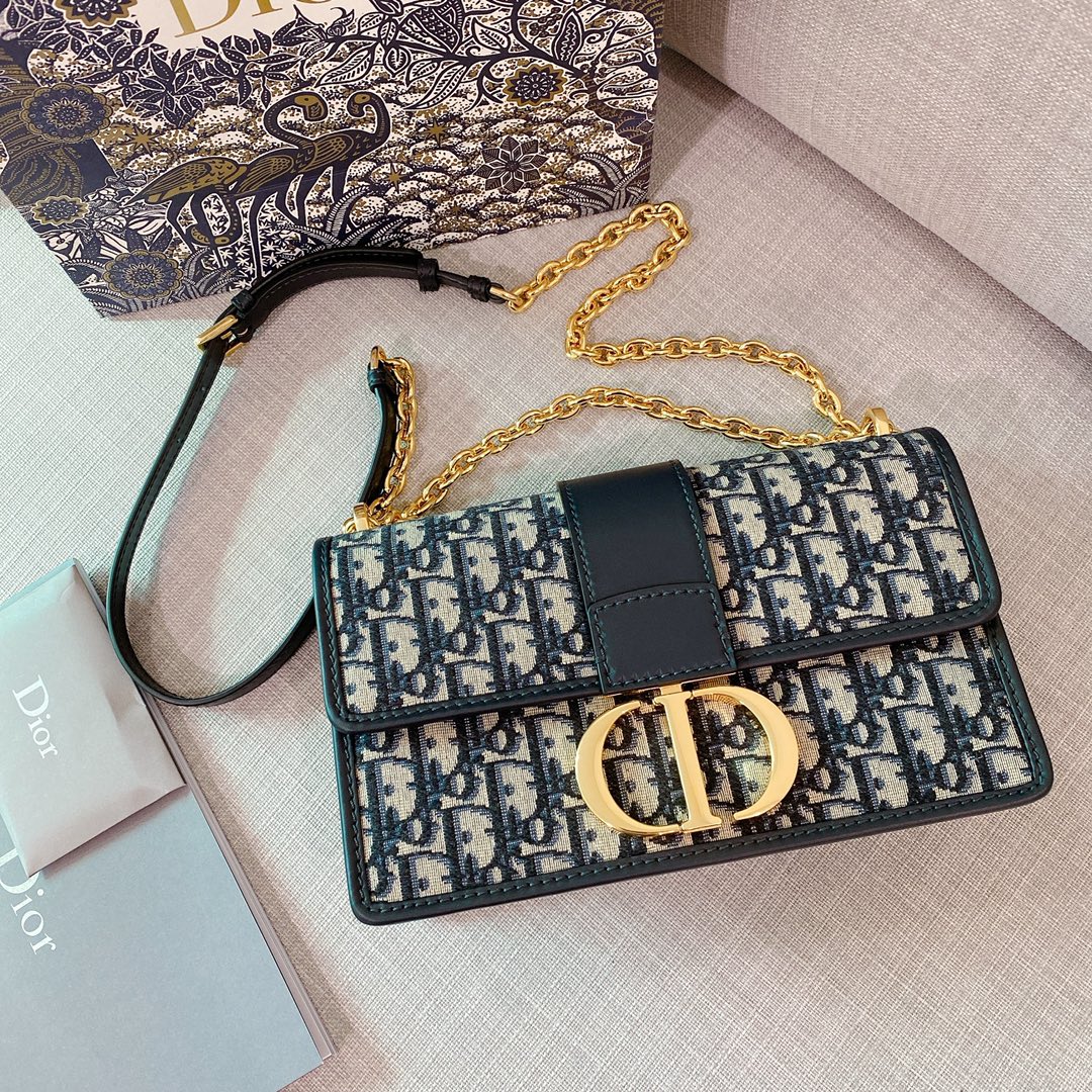 Сумка Dior 30 Montaigne Print Chain Bag - синяя