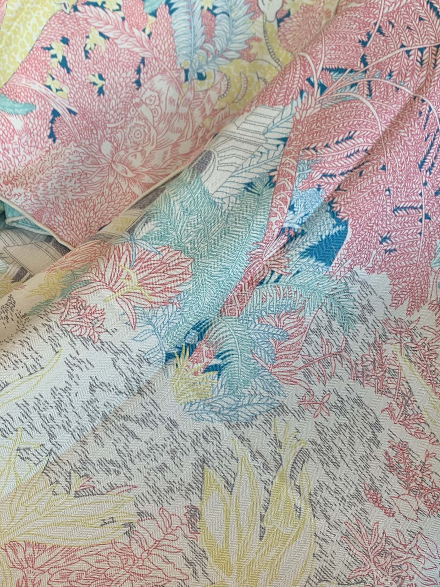 Hermes - Премиальный двусторонний квадратный шарф - 140 см - 70% кашемир - 30% шелк